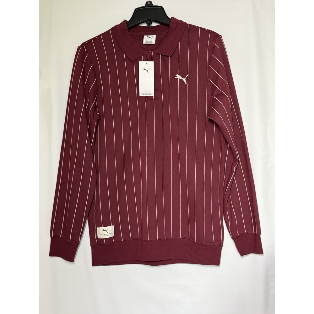 New PUMA Mens Regular Fit Long Sleeve Polo Shirt Size Medium - Picture 1 of 6